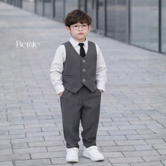 Set vest gi lê tay dài Luxe cho bé trai 4 chi tiết phong cách Hàn quốc size 8 tới 25kg BERNIE H1225B22Đ
