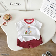 Set bộ bé trai tay ngắn họa tiết Roblox nghộ nghĩnh kèm quần short kaki size 9 tới 28kg BERNIE T1025B76