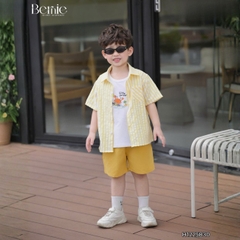 Set sơ mi 3CT Little Surfer cho bé trai áo sơ mi áo ba lỗ và quần short cho bé trai size 11 tới 28kg BERNIE H1225B30