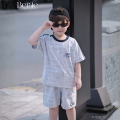 Set bộ bé trai tay ngắn phối màu họa tiết loang Cheese kèm quần short size 9 tới 28kg BERNIE T1125B21