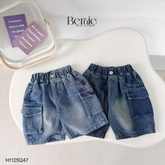 Quần short quần jean túi hộp cho bé trai đi chơi đi học size 11kg tới 28kg BERNIE KIDS H1125Q47