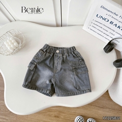 Set bộ sơ mi áo tanktop họa tiết graphic Secret cho bé trai kèm quần short jean 9kg đến 28kg BERNIE H1225B31