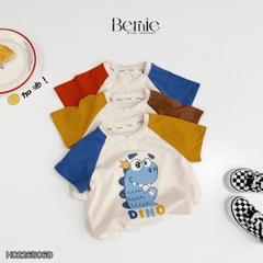 Set bộ tay ngắn cho bé trai áo thun cotton họa tiết Animal Vui Nhộn và quần short kaki 1 đến 7 tuổi BERNIE H0226B06Đ 