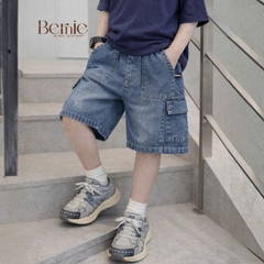  Quần short quần jean denim túi hộp cho bé trai đi chơi đi học size 11kg tới 28kg BERNIE KIDS T1225Q37