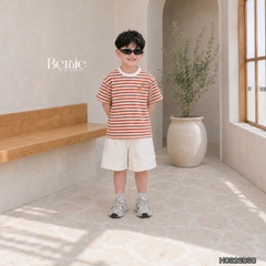 Set bộ áo thun tay ngắn họa tiết kẻ ngang Safari kèm quần short kaki cho bé trai size 9 đến 28kg BERNIE H0326B38