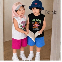 Set bộ unisex cho bé trai bé gái áo thun tanktop Style kèm quần short đi chơi đi biển size 1 tới 7 tuổi BERNIE H0326B36