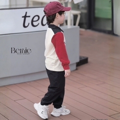 Set bộ polo tay dài áo thun cổ phối màu họa tiết Play Club kèm quần dài cho bé trai size 9 tới 28kg BERNIE T0426B49