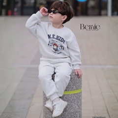 Set bộ dài cho bé trai chất nỉ 2 da áo họa tiết Little Monkey kèm quần dài cho bé trai size 9 tới 28kg BERNIE H1025B81