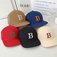 Mũ lưỡi trai mũ thêu chữ B màu xanh màu nâu màu be cho bé trai bé gái từ 1 tới 7 tuổi BERNIE H30095