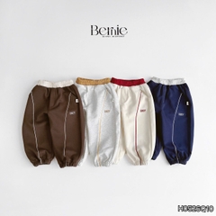 Quần dài nỉ thu đông phối viền phối màu thêu Cozy cho bé trai phong cách size 11 tới 28kg BERNIE H0526Q10