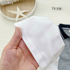  Set bộ thun polo cổ dệt tay ngắn cho bé trai họa tiết in chữ kèm quần short kaki size 1 đến 7 tuổi BERNIE 0824B15