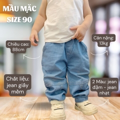 Quần jean dài bomber thêu ô tô cho bé trai chất bò giấy mềm form dáng hàn quốc 1 đến 7 tuổi BERNIE
