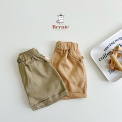 Quần short đùi dáng âu BERNIE mềm có túi 2 bên cho bé trai bé gái đi học đi chơi mặc nhà 9-25Kg