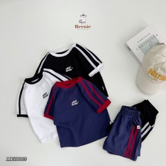 Set đồ bộ thun thể thao bóng đá số 10 messi cho bé trai chất thun cotton kèm quần ngắn từ 9 đến 24kg BERNIE