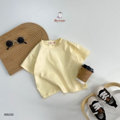 Áo phông trơn basic ngắn tay unisex cho bé trai bé gái cotton 4 chiều nhiều màu Bernie 1 đến 7 tuổi