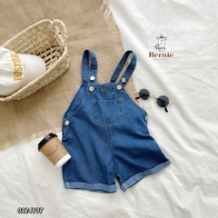 Yếm jean đùi ngắn unisex cho bé trai bé gái phong cách hàn quốc 1 đến 7 tuổi Bernie 0324Y07 Thun
