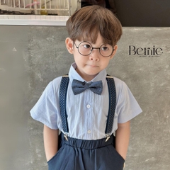 Set vest gile ngắn tay công tử hàn quốc túi khăn cho bé trai thôi nôi sinh nhật đi tiệc 1đến 7 tuổi BERNIE 0424B32