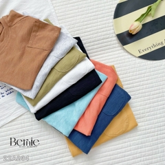 Áo phông trơn dài tay unisex cho bé trai gái BERNIE cotton xược mềm mại nhiều màu 8 đến 25kg 22A234