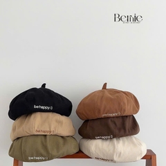 Mũ nồi thêu chữ Be happy bé trai bé gái unisex phong cách hàn quốc 1 đến 5 tuổi BERNIE kids