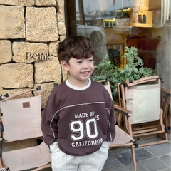 Set Bộ thun quần áo dài tay thu đông cho bé trai phong cách thể thao in số 90 BERNIE 1 đến 7 tuổi T1024B02