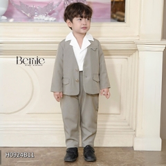 Set bộ vest cho bé trai áo vest quần âu dài kèm áo sơ mi trắng lịch lãm 1 đến 7 tuổi BERNIE H0924B11