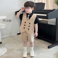 Set vest gile công tử hàn quốc cho bé trai thôi nôi sinh nhật đi tiệc 1 đến 7 tuổi BERNIE H1024B27