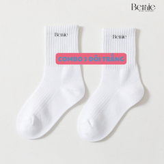 Tất logo chữ trơn bernie HL