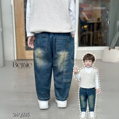 Quần dài quần denim phối túi, Wax phong cách cho bé trai phong cách sành điệu 1 đến 7 tuổi BERNIE 24Q026