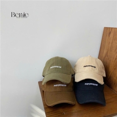 Mũ lưỡi trai kaki xước unisex cho bé trai bé gái thêu chữ phong cách Hàn quốc BERNIE 49-52cm cm bé 2 đến 6 tuổi 
