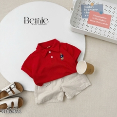 Set bộ cộc tay thun cotton họa tiết hình in lạ mắt phong cách hàn quốc cho bé trai 1 đến 7 tuổi BERNIE H1024B31