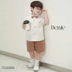 Set sơ mi bé trai công tử kèm nơ cho bé thôi nôi sinh nhật sự kiện size 9 tới 28kg BERNIE T1124B23