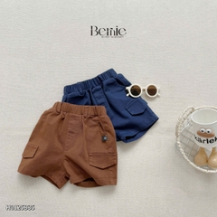 Set bộ polo kẻ ngang tanktop thêu gấu cho bé trai kèm quần short jean phong cách Hàn quốc 9 đến 28kg BERNIE H0125B35