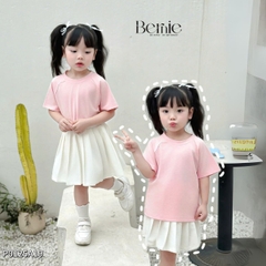 Áo thun unisex tay ngắn raplang chất cotton cho bé mặc đi học đi chơi 1 tới 7 tuổi BERNIE 0624A03