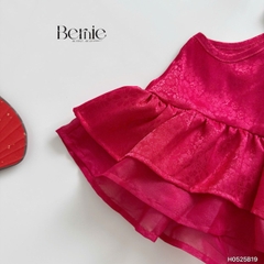 Set yếm lụa đỏ thêu thỏ tết trung thu bé gái dễ thương chất lụa gấm BERNIE 1 tuổi đến 7 tuổi H0525B19