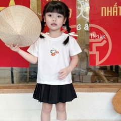 Áo thun tay ngắn unisex cho bé trai bé gái họa tiết in chữ Độc lập - Tự do size 9 tới 25kg BERNIE H0425A57