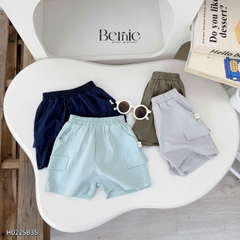 Set bộ polo thun cotton cho bé trai áo thun tay ngắn đính tag logo kèm quần short size 1 đến 7 tuổi BERNIE H0225B35