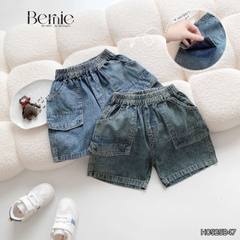 Set bộ tay ngắn phối màu họa tiết carnival kèm quần short jean cho bé trai 11kg tới 28kg BERNIE H0525B47