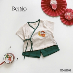 Set bộ đũi cột dây họa tiết thêu chú Cuội trung thu cho bé trai size 1 đến 6 tuổi BERNIE H0425B36