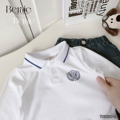Set bộ polo tay dài chất polo cá sấu họa tiết huy hiệu cho bé trai size 1 đến 7 tuổi BERNIE 0724B34
