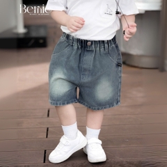 Set bộ tay ngắn bé trai áo thun khủng long kèm quần short jean từ 9 đến 28kg BERNIE BT0725A56
