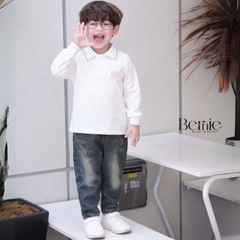 Áo thun áo polo tay dài thêu phù hiệu sắc nét cho bé trai 1 đến 7 tuổi BERNIE T0425A48