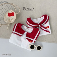 Set thủy thủ bé trai bé gái học sinh thêu lá cờ đỏ yêu nước Việt Nam 1 đến 8 tuổi Bernie H0625B08