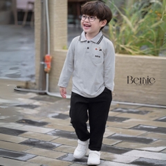 Set bộ polo dài tay chất polo cá sấu họa tiết thêu Gấu Boy kèm quần kaki dài cho bé trai size 1 đến 7 tuổi BERNIE T0425B45