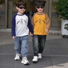 Áo thun áo phông dài tay raplang họa tiết Penguin unisex cho bé trai bé gái đi học đi chơi 9 đến 28kg BERNIE T0725A37