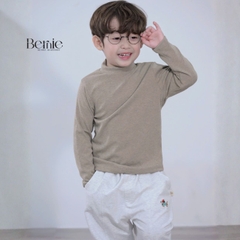 Áo giữ nhiệt cổ cao 3 phân dài tay basic màu trơn cho bé trai bé gái chất thun cotton 9 đến 28kg BERNIE T0725A45