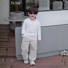 Áo thun cho bé trai tay dài phối túi ngực họa tiết khủng long size 9 tới 28kg BERNIE T0725A56