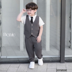  Set vest gi lê cộc tay quần dài Luxe 4 chi tiết cho bé trai phong cách Hàn quốc size 8 tới 25kg BERNIE H0725B85