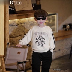 Set bộ thể thao dài tay chất cotton da cá họa tiết hoạt hình kèm quần dài size 9 tới 25kg BERNIE H0725B22 