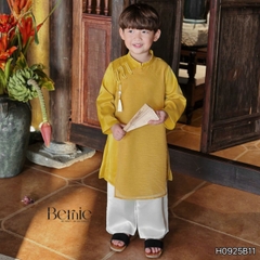 Set áo dài cách tân kèm quần cho bé trai chất lụa vân Thiên tử mặc Tết size 9 đến 25kg BERNIE H0925B11