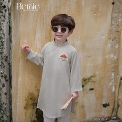 Set áo dài cách tân kèm quần cho bé trai chất lụa vân Thiên tử mặc Tết size 9 đến 25kg BERNIE H0925B11